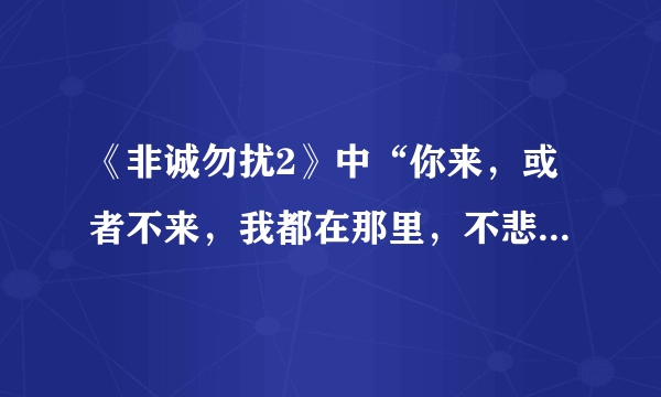 《非诚勿扰2》中“你来，或者不来，我都在那里，不悲不喜！”是哪首诗