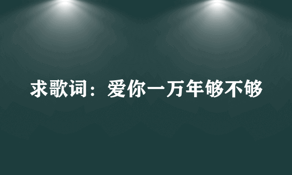 求歌词：爱你一万年够不够