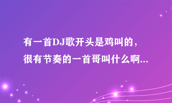 有一首DJ歌开头是鸡叫的，很有节奏的一首哥叫什么啊，知道的给个连接或者歌名啊，