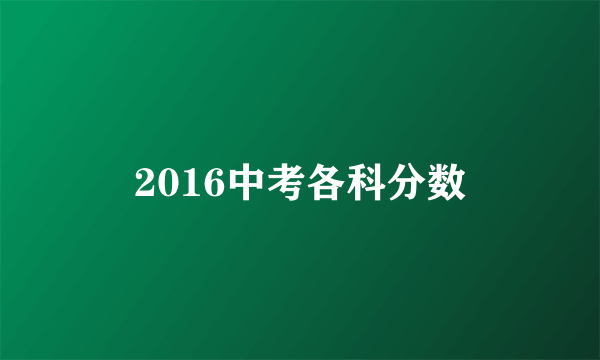 2016中考各科分数