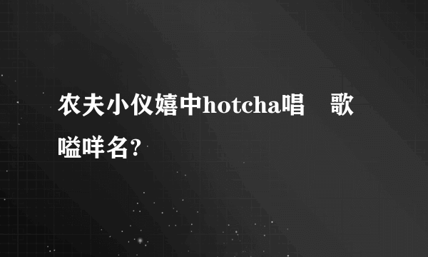 农夫小仪嬉中hotcha唱嘅歌嗌咩名?