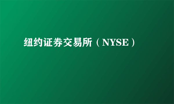 纽约证券交易所（NYSE）