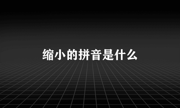 缩小的拼音是什么