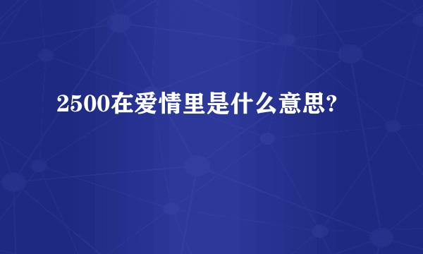 2500在爱情里是什么意思?