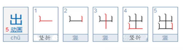 出的笔顺是什么？