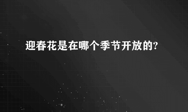 迎春花是在哪个季节开放的?