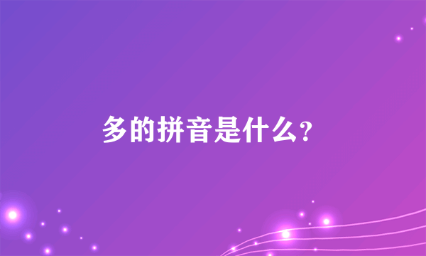 多的拼音是什么？