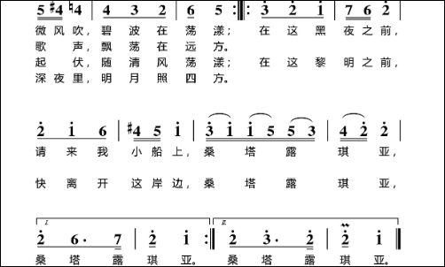 桑塔露琪亚  简谱