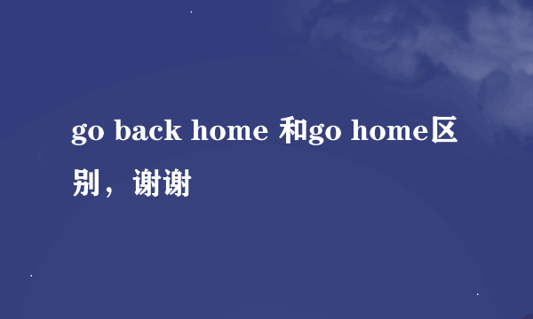 go back home 和go home区别，谢谢