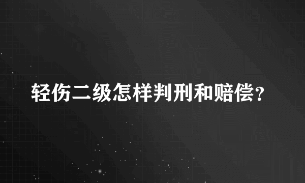 轻伤二级怎样判刑和赔偿？