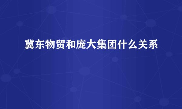 冀东物贸和庞大集团什么关系