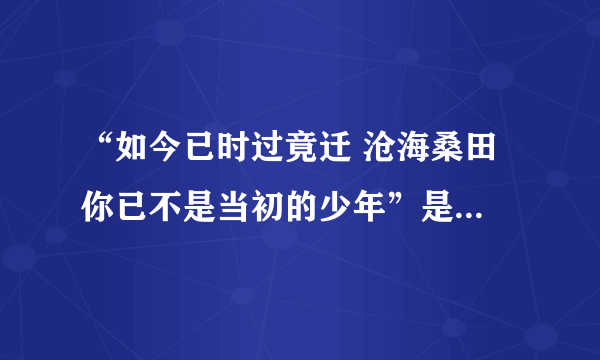 “如今已时过竟迁 沧海桑田 你已不是当初的少年”是哪首歌的歌词?