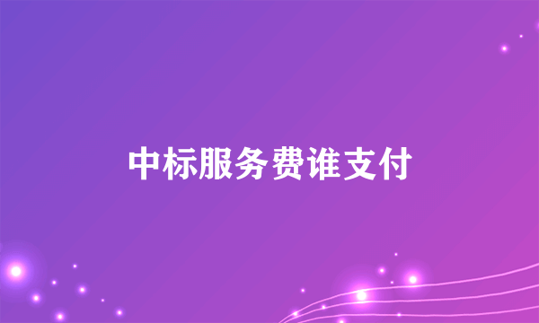 中标服务费谁支付