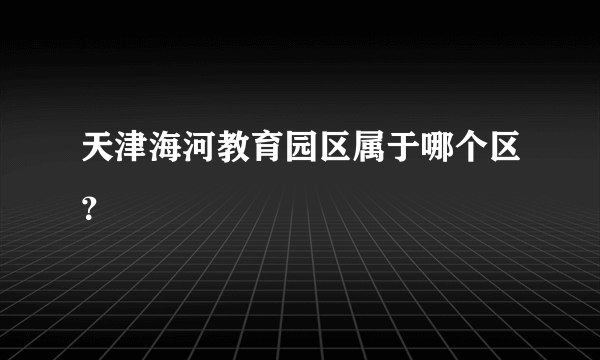 天津海河教育园区属于哪个区？