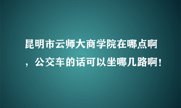 昆明市云师大商学院在哪点啊，公交车的话可以坐哪几路啊！