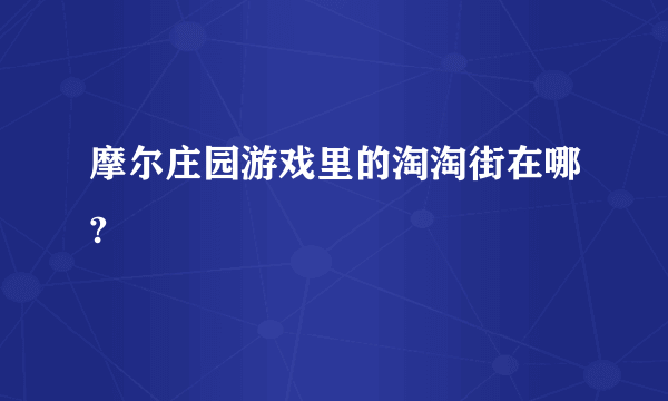 摩尔庄园游戏里的淘淘街在哪?