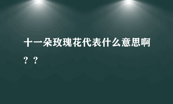 十一朵玫瑰花代表什么意思啊？？