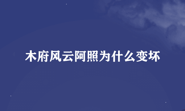 木府风云阿照为什么变坏