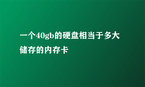 一个40gb的硬盘相当于多大储存的内存卡