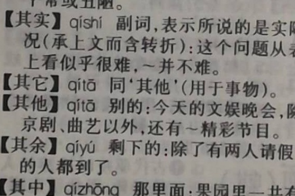 “其他”和“其它”有什么区别？