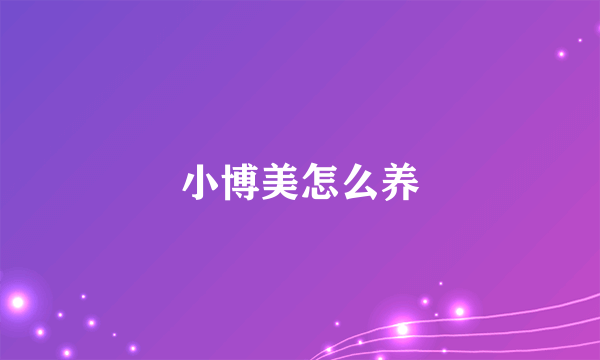 小博美怎么养