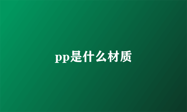 pp是什么材质