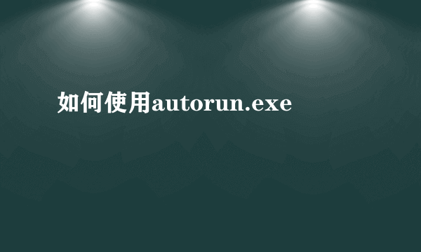 如何使用autorun.exe