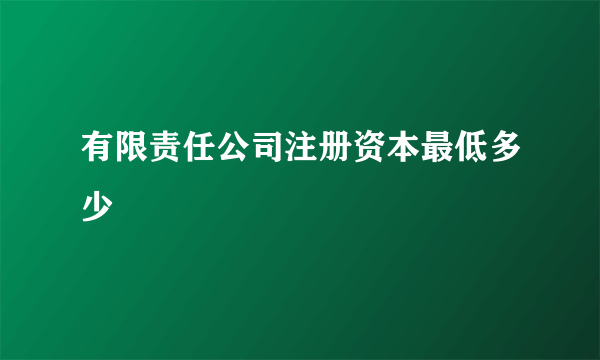 有限责任公司注册资本最低多少