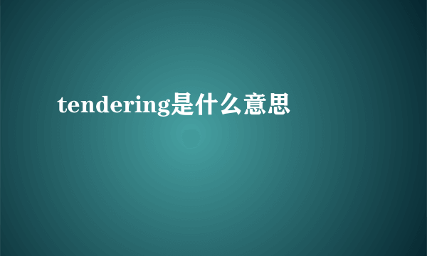 tendering是什么意思