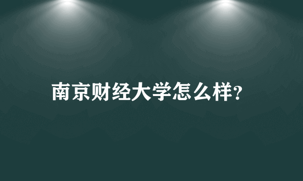 南京财经大学怎么样？