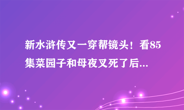 新水浒传又一穿帮镜头！看85集菜园子和母夜叉死了后！武松来帮他们闭眼的时候 菜园子还眨眼睛！仔细看！