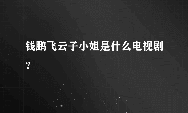 钱鹏飞云子小姐是什么电视剧？