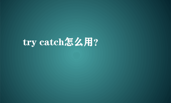 try catch怎么用？