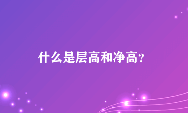 什么是层高和净高？