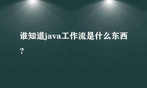 谁知道java工作流是什么东西？