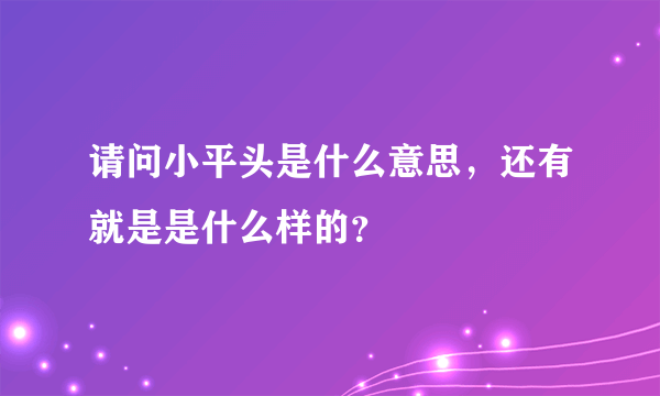 请问小平头是什么意思，还有就是是什么样的？