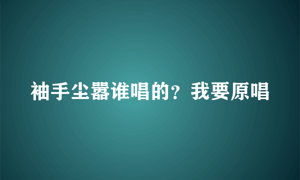 袖手尘嚣谁唱的？我要原唱