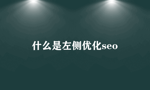 什么是左侧优化seo