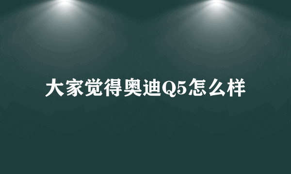 大家觉得奥迪Q5怎么样