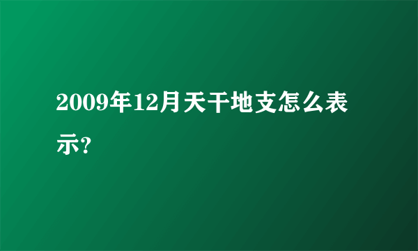 2009年12月天干地支怎么表示？