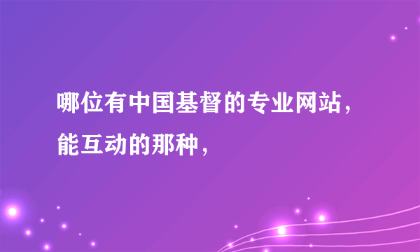 哪位有中国基督的专业网站，能互动的那种，