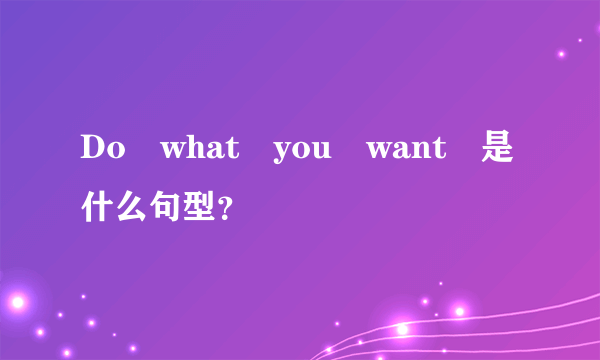 Do what you want 是什么句型？