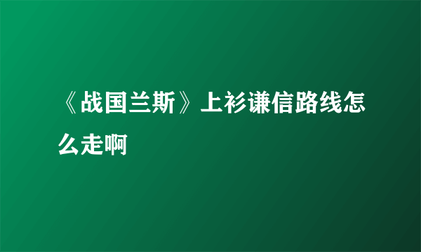 《战国兰斯》上衫谦信路线怎么走啊