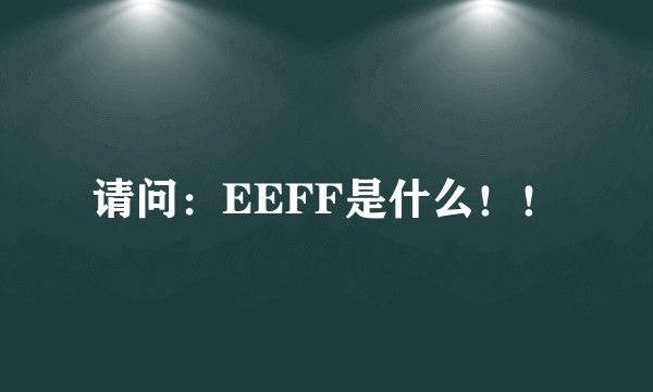 请问：EEFF是什么！！