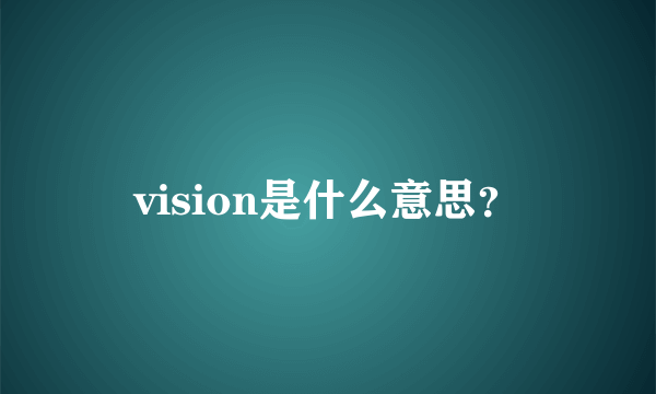 vision是什么意思？