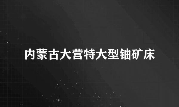 内蒙古大营特大型铀矿床