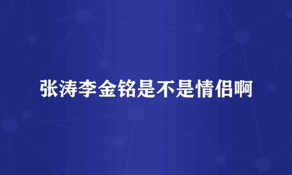 张涛李金铭是不是情侣啊