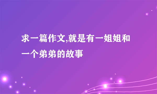 求一篇作文,就是有一姐姐和一个弟弟的故事