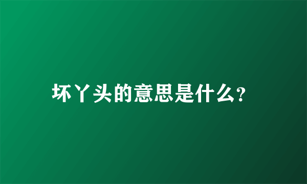 坏丫头的意思是什么？