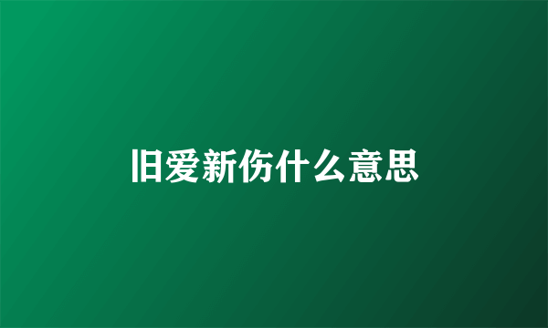 旧爱新伤什么意思